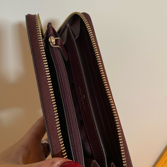 Kate Spade Burgundy and Pink Floral Wallet - Picture 3 of 4